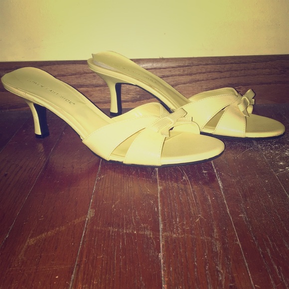LOWER EAST SIDE Shoes - Yellow Kitten Heel Sandals